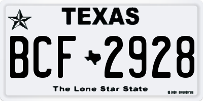 TX license plate BCF2928