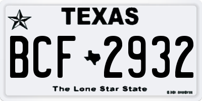 TX license plate BCF2932