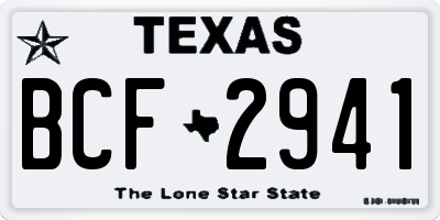 TX license plate BCF2941