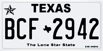 TX license plate BCF2942