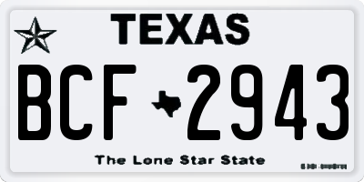 TX license plate BCF2943