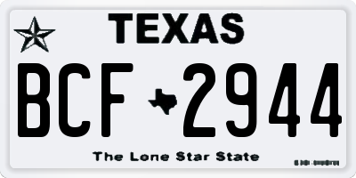 TX license plate BCF2944