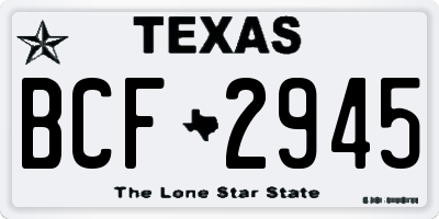 TX license plate BCF2945
