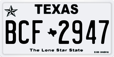 TX license plate BCF2947