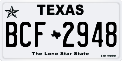 TX license plate BCF2948