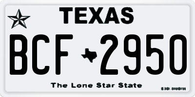 TX license plate BCF2950