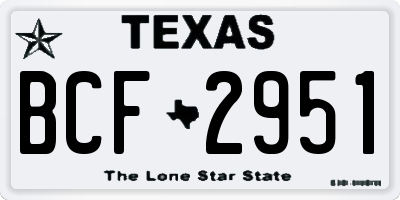 TX license plate BCF2951