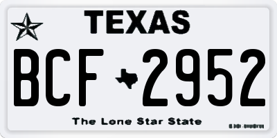 TX license plate BCF2952