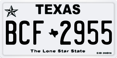 TX license plate BCF2955