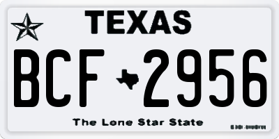 TX license plate BCF2956