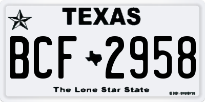 TX license plate BCF2958