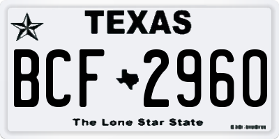 TX license plate BCF2960