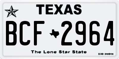 TX license plate BCF2964