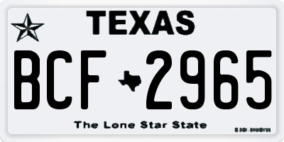 TX license plate BCF2965