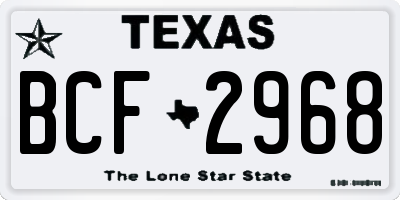 TX license plate BCF2968
