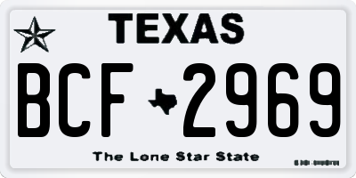 TX license plate BCF2969