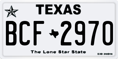 TX license plate BCF2970