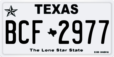TX license plate BCF2977