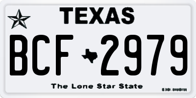 TX license plate BCF2979