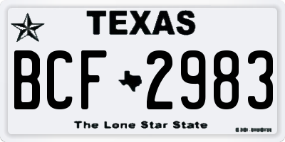TX license plate BCF2983