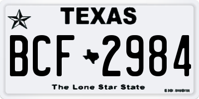 TX license plate BCF2984
