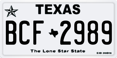 TX license plate BCF2989