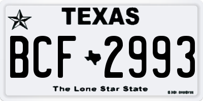 TX license plate BCF2993