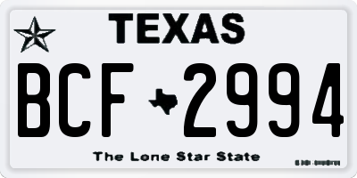 TX license plate BCF2994