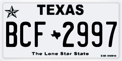 TX license plate BCF2997