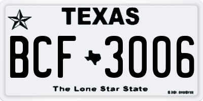TX license plate BCF3006