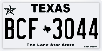 TX license plate BCF3044