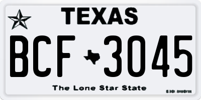 TX license plate BCF3045