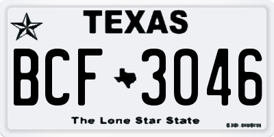 TX license plate BCF3046