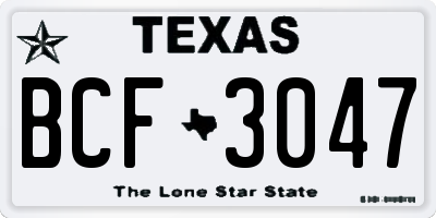 TX license plate BCF3047
