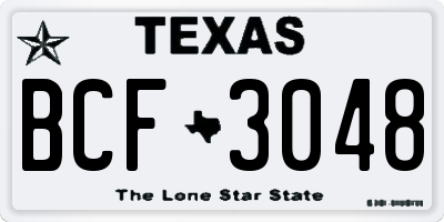 TX license plate BCF3048