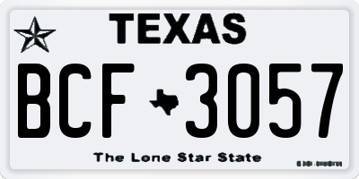 TX license plate BCF3057