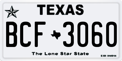 TX license plate BCF3060