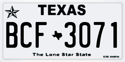 TX license plate BCF3071