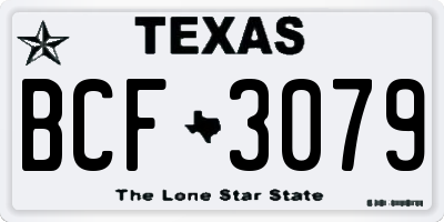 TX license plate BCF3079