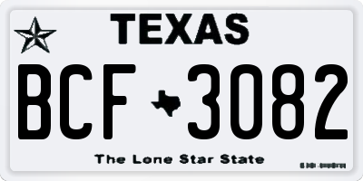 TX license plate BCF3082
