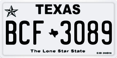 TX license plate BCF3089