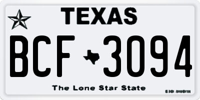 TX license plate BCF3094