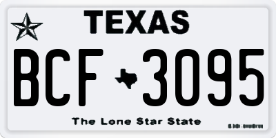 TX license plate BCF3095