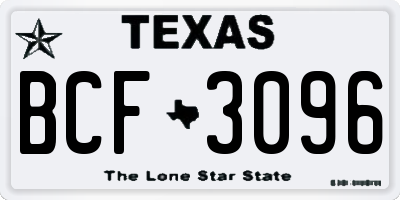 TX license plate BCF3096