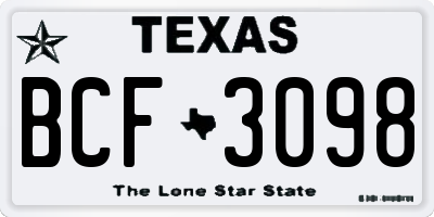 TX license plate BCF3098