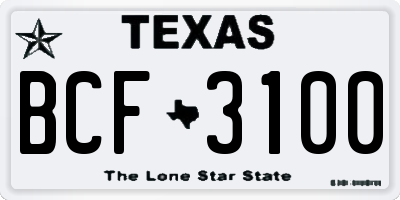 TX license plate BCF3100