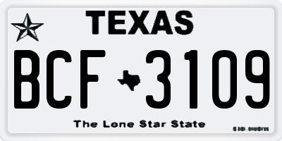 TX license plate BCF3109