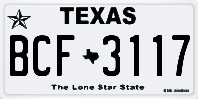 TX license plate BCF3117