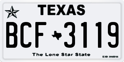TX license plate BCF3119