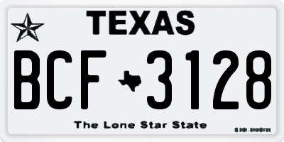 TX license plate BCF3128